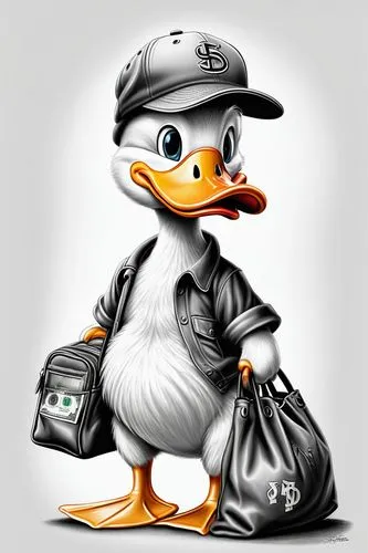 donald duck,canard,shopping icon,soundcloud icon,moneybag,newspaper delivery,brahminy duck,the duck,duck,cayuga duck,e-wallet,business bag,donald,money bag,duck cub,blogger icon,mail clerk,pato,money bags,pubg mascot,Illustration,Black and White,Black and White 35