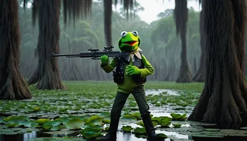 patrol,swamp,frog background,aaa,swamp football,kermit,hunting decoy,patrols,aligator,the ugly swamp,kermit the frog,missisipi aligator,frog through,frog king,alligator alley,everglades,gator,the sandpiper general,sniper,troop,Conceptual Art,Daily,Daily 26