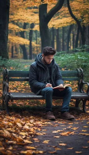 man on a bench,park bench,bench,wooden bench,autumn background,outdoor bench,autumn frame,man talking on the phone,autumn in the park,benches,stone bench,autumn mood,round autumn frame,autumn photo session,fallen leaves,loneliness,solitude,red bench,to be alone,just autumn,Photography,Documentary Photography,Documentary Photography 14