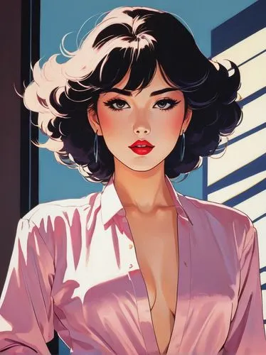 fujiko,vettriano,retro women,brubaker,retro woman,phonogram,Illustration,Japanese style,Japanese Style 06