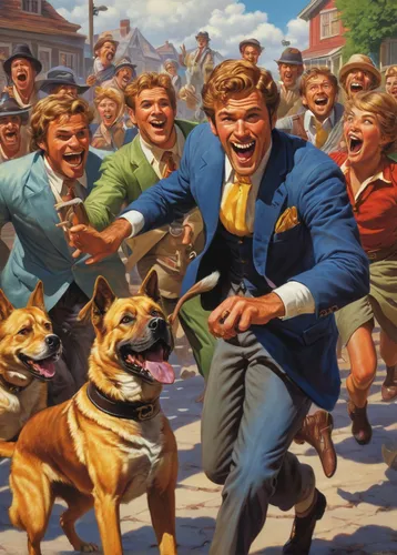 fallout4,hound dogs,halden hound,hunting dogs,dog school,color dogs,playing dogs,schutzhund,dog race,dog racing,raging dogs,dog command,action-adventure game,scotty dogs,adventure game,bloodhound,the pied piper of hamelin,rhodesian ridgeback,dog walker,walking dogs,Illustration,Retro,Retro 14