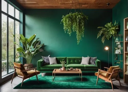 green living,tropical greens,pine green,sage green,modern decor,sitting room,chaise lounge,living room,mid century modern,verde,berkus,contemporary decor,apartment lounge,interior design,modern minimalist lounge,greenhut,livingroom,aaaa,houseplants,house plants,Unique,Design,Knolling