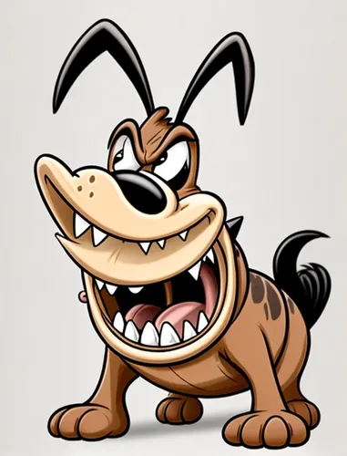 龇牙咧嘴的一只卡通狗，搞笑表情，2d，手绘,loukaniko,smaland hound,tasmanian devil,dog cartoon,warthog,coonhound,dog illustration,cartoon character,gorgonops,zonkey,my clipart,mascot,jagdterrier,gnu,bandog,marsupial,biewe