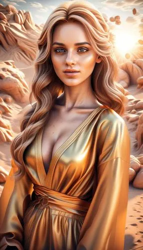 girl on the dune,desert background,world digital painting,sahara,desert rose,fantasy art,aphrodite's rock,sand waves,orange robes,aphrodite,dune 45,zodiac sign libra,golden sands,celtic woman,digital painting,the blonde in the river,orange,fantasy picture,golden color,fantasy portrait