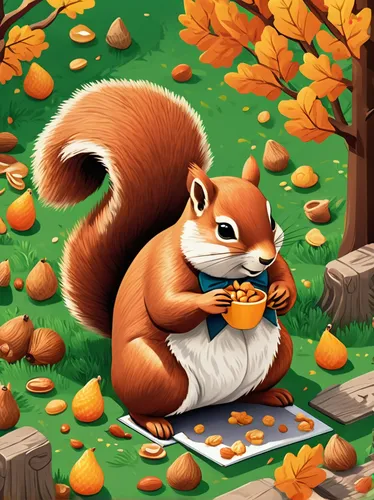 autumn icon,autumn background,autumn theme,autumn cupcake,relaxed squirrel,fall animals,squirell,autumn round,chilling squirrel,chipping squirrel,conker,autumn day,autumn chores,autumn idyll,autumn taste,tree squirrel,thanksgiving background,acorns,eurasian red squirrel,squirrel,Unique,3D,Isometric