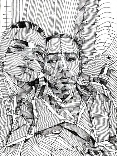 double exposure,wireframe,digiart,wireframe graphics,digital artwork,distorted,digital art,digital,multiple exposure,two people,digital drawing,art paper,digital illustration,fragmentation,pencil art,