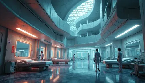 sickbay,spaceship interior,corridors,futuristic art museum,hallway,futuristic architecture,hallway space,sky space concept,futuristic landscape,ambulatory,alchemax,arcology,skyways,oscorp,sanatoriums,scifi,corridor,hospital,atriums,3d rendering,Photography,General,Realistic