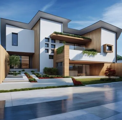 modern house,residencial,modern architecture,3d rendering,townhomes,duplexes,Photography,General,Realistic