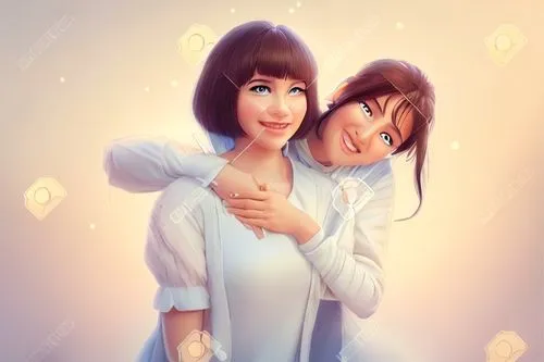 romantic portrait,ao dai,custom portrait,kimjongilia,mother and daughter,fairy tale icons,cute cartoon image,two girls,mom and daughter,gemini,portrait background,young couple,cg artwork,princesses,pr