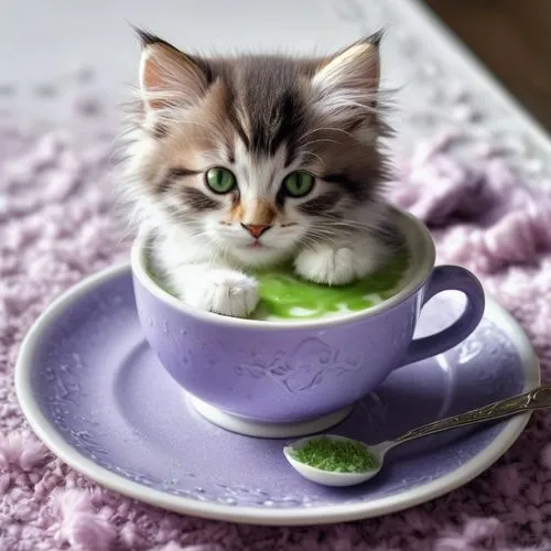 tea party cat,cat drinking tea,teacup,cat coffee,cup and saucer,a cup of tea,Conceptual Art,Sci-Fi,Sci-Fi 02