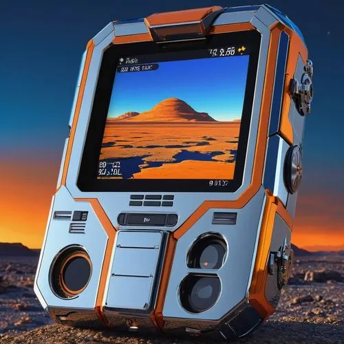 portable media player,satellite phone,capture desert,gps case,bb8-droid,polar a360,handheld television,nokia hero,portable electronic game,casio fx 7000g,mission to mars,turbographx-16,audio player,mp3 player,handheld game console,digital multimeter,theodolite,portable communications device,walkman,viewphone,Photography,General,Realistic