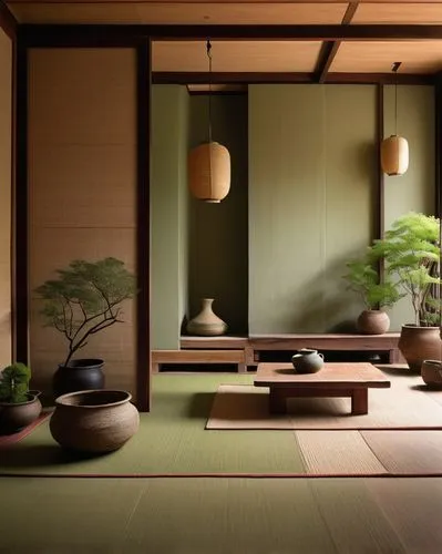 japanese-style room,tea ceremony,ryokan,ryokans,tatami,japanese zen garden,zen garden,dojo,tea zen,chanoyu,teahouse,bamboo plants,japanese garden ornament,ikebana,zen stones,zen,japanese tea,teahouses,yinzhen,japanese art,Conceptual Art,Sci-Fi,Sci-Fi 14