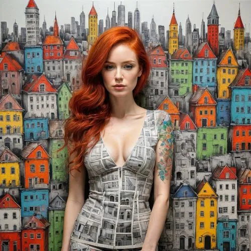 redhair,bodypaint,popart,bodypainting,ginger rodgers,redheads,red head,cool pop art,pop art style,gingerich,pop art background,city ​​portrait,redhead,body painting,rousse,pop art girl,redhead doll,red hair,epica,irisa