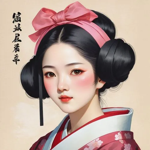 geiko,maiko,zhiyuan,geisha girl,geisha,gisaeng,Conceptual Art,Oil color,Oil Color 09