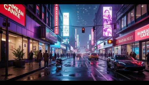 shinjuku,akiba,mongkok,cybercity,yonge,akihabara,soho,time square,broadway,world digital painting,new york streets,cinema 4d,3d render,neon sign,city corner,digital painting,tokyo city,times square,neons,tokyo