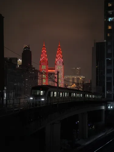 chrysler building,cleveland,urban towers,glowing red heart on railway,metropolis,chicago night,manhattan skyline,tall buildings,ambient lights,longexposure,red milan,city in flames,midtown,jersey city,city lights,highline,tribute in lights,evening city,citylights,the lights