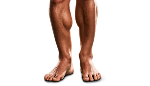 Hairy muscular male foot, toes spread apart, ankle hair, thick calves, masculine legs, athletic build, sweat droplets, rugged skin texture, dramatic lighting, low-angle shot, 3/4 composition, warm col