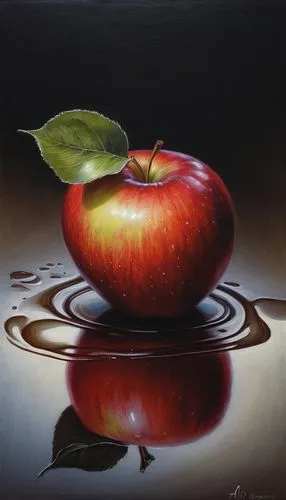 oil painting on canvas,oil painting,oil on canvas,red apple,red apples,golden apple,apfel,pomegranate,manzana,painting technique,ripe apple,yalda,hyperrealism,bowl of fruit in rain,photorealist,apples,lacquered,apple icon,marsala,applebaum,Illustration,Paper based,Paper Based 02