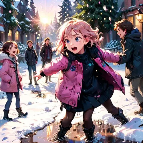 christmas snowy background,christmas wallpaper,winter background,christmasbackground,in the snow,snow scene,Anime,Anime,Cartoon