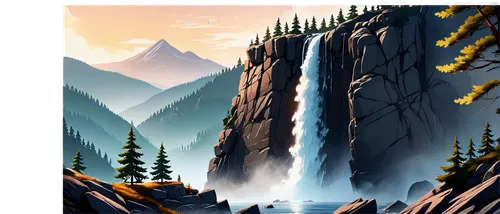 brown waterfall,ash falls,waterfall,waterfalls,water falls,ilse falls,cartoon video game background,water fall,falls of the cliff,landscape background,bow falls,falls,mountain scene,bond falls,mountainous landscape,bridal veil fall,mountain landscape,waterval,helmcken falls,skylands,Unique,Design,Character Design