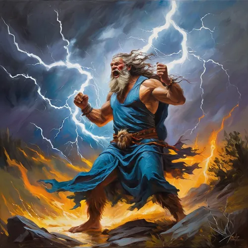 god of thunder,poseidon god face,poseidon,zeus,thor,moses,biblical narrative characters,strom,the storm of the invasion,san storm,valhalla,norse,barbarian,dane axe,splitting maul,wind warrior,force of nature,god of the sea,druid,thunderbolt,Conceptual Art,Oil color,Oil Color 22