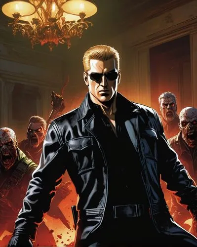 wesker,brubaker,blade,batou,blazkowicz,deucalion,macmanus,terminator,hellblazer,plissken,golgo,shatterhand,richthofen,trancers,damme,punisher,draiman,manhunters,statham,riddick,Illustration,American Style,American Style 08