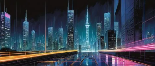 cybercity,cybertown,futuristic landscape,cyberport,cityscape,cyberworld,metropolis,cyberscene,cyberia,sci fiction illustration,cyberpunk,city cities,cybernet,futuregen,megacities,urbanworld,megalopolis,cityzen,polara,neuromancer,Conceptual Art,Oil color,Oil Color 04