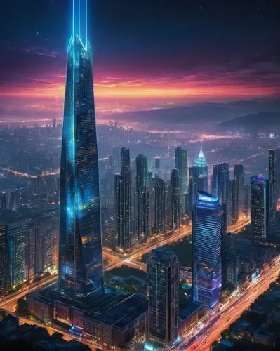 guangzhou,dubai,shanghai,dubia,shenzhen,cybercity,burj khalifa,tianjin,supertall,mubadala,coruscant,tallest hotel dubai,chengdu,chongqing,burj,dubay,nanjing,futuristic landscape,zhengzhou,burj kalifa,Conceptual Art,Fantasy,Fantasy 05