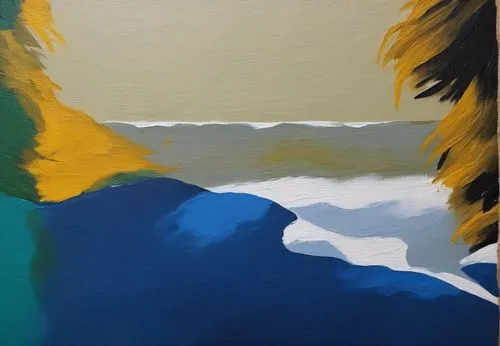 Painting Abstract body Art Oil Painting,sailing blue yellow,sea landscape,coastal landscape,kalalau,mediterranee,seascape,raincoast,landscape with sea,waimanalo,hoyland,oil on canvas,molokai,waipio,bl