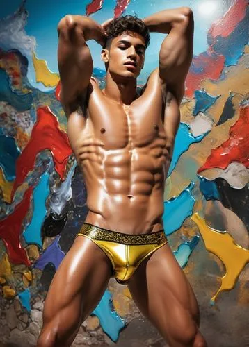 sagat,topher,musclebound,muscleman,hunk,sadik,Art,Classical Oil Painting,Classical Oil Painting 29