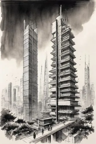 unbuilt,highrises,arcology,skyscraping,supertall,ctbuh,high rises,antilla,isozaki,tall buildings,skyscrapers,skyscraper,sedensky,guangzhou,deodato,the skyscraper,lumpur,urban towers,high-rise building,kimmelman,Illustration,Paper based,Paper Based 30