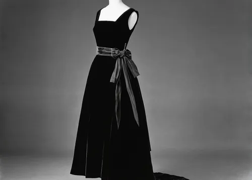 A black velvet dress with silk ribbons, fashion photography by Seiler & Co, s.d. © Museum.BL, Liestal,evening dress,dress form,model years 1960-63,hepburn,katherine hepburn,model years 1958 to 1967,ov