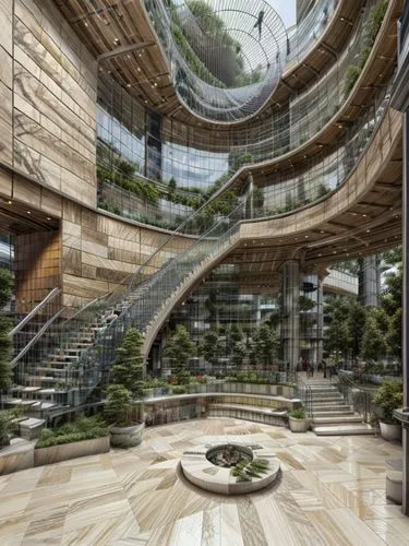 futuristic architecture,eco hotel,modern office,eco-construction,largest hotel in dubai,oval forum,sky space concept,circular staircase,penthouse apartment,hotel lobby,spiral staircase,glass building,3d rendering,oasis of seas,barangaroo,kirrarchitecture,multi-storey,glass facade,winter garden,archidaily,Architecture,Large Public Buildings,Masterpiece,High-tech Postmodernism