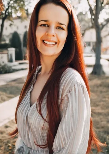 woman with dark brown eyes, long red hair, wearing an casual dress,a girl's smile,killer smile,smiling,a smile,redhair,romanian,podjavorník,red hair,maci,beautiful young woman,17-50,cute,adorable,silp