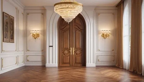 enfilade,hallway space,hallway,architrave,sconces,chambre,ornate room,ballroom,entrance hall,chambres,ballrooms,interior decoration,baccarat,luxury home interior,foyer,interior decor,room door,rovere,parquet,royal interior,Illustration,American Style,American Style 04