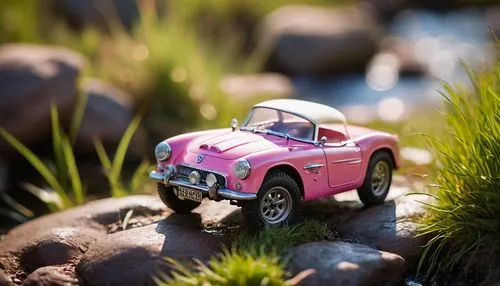 miniature cars,pink car,pink grass,toy car,model car,vw model,toy photos,3d car model,toy cars,renault alpine model,volkswagen beetle,rc car,beach buggy,rc-car,matchbox car,triumph tr3,rc model,volkswagen 181,austin-healey sprite,vw beetle,Photography,General,Cinematic