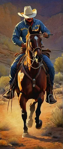 Cowboy Painting - Starlight Cowboy Durango by R christopher Vest,rodeo,cowboy mounted shooting,western riding,chilean rodeo,cowboys,horsemanship,country-western dance,horseman,man and horses,matador,w