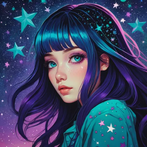 fairy galaxy,starry,colorful stars,falling stars,galaxy,fantasy portrait,stars,constellation,zodiac sign libra,starry sky,constellations,starlight,nebula,mystical portrait of a girl,falling star,virgo,gemini,indigo,aurora,the stars,Photography,Fashion Photography,Fashion Photography 17