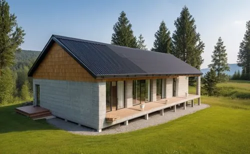 passivhaus,small cabin,grass roof,greenhut,glickenhaus,timber house,inverted cottage,electrohome,wooden house,log cabin,3d rendering,sketchup,homebuilding,prefabricated buildings,arkitekter,folding roof,small house,cabane,prefabricated,log home,Photography,General,Realistic