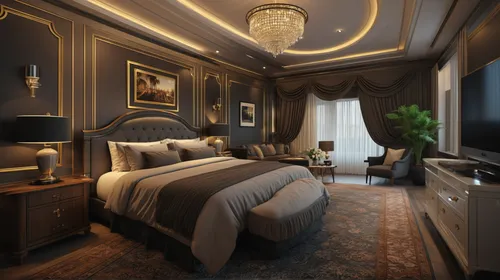 ornate room,3d rendering,modern room,luxury home interior,guest room,great room,interior design,interior decoration,modern decor,danish room,render,bedroom,sleeping room,luxurious,interior modern design,3d render,luxury hotel,crown render,3d rendered,interiors,Photography,General,Realistic