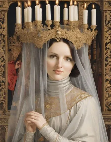 the angel with the veronica veil,candelabra,candlemas,veil,mantilla,the bride