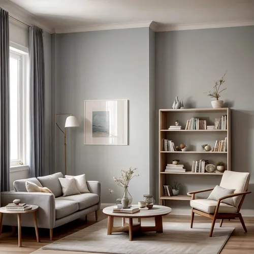 A living room. light blue and grey decor. Add a bookshelf.,danish furniture,danish room,search interior solutions,sitting room,livingroom,contemporary decor,neutral color,soft furniture,modern decor,s