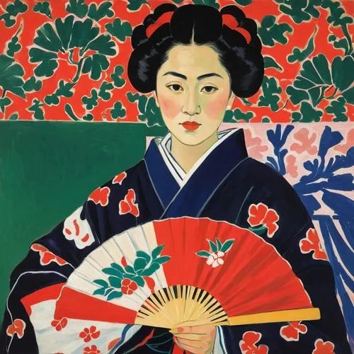 uemura,geisha,geisha girl,maiko,geiko,japanese woman,Art,Artistic Painting,Artistic Painting 40