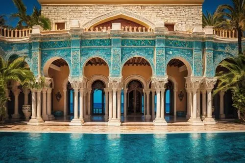 djerba,jerba,hala sultan tekke,water palace,qasr al watan,deruta,marble palace,qasr,zanzibar,persian architecture,amanresorts,la kasbah,qasr amra,venetian hotel,pool house,mikvah,largest hotel in dubai,morocco,palacio,qasr al kharrana,Illustration,Vector,Vector 16