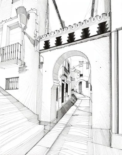 medieval architecture,townscape,city gate,spanish steps,alcazar,old architecture,alcazar of seville,archway,entry,medieval street,trento,architecture,passage,train station passage,gateway,castelul peles,inkscape,caravansary,game drawing,kirrarchitecture,Design Sketch,Design Sketch,Hand-drawn Line Art