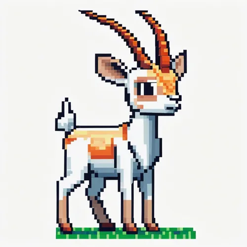 pronghorn,goat-antelope,white-tailed deer,deer illustration,blackbuck,ibexes,dotted deer,musk deer,deer drawing,waterbuck,deer,male deer,springbok,jackalope,toy fox terrier,antelope,antelope jackrabbit,pixel art,kudu,young-deer,Unique,Pixel,Pixel 01