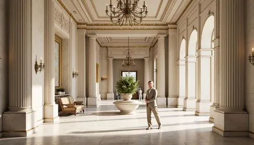 entrance hall,foyer,palladianism,lanesborough,ritzau,amanresorts,hallway,neoclassical,enfilade,grand hotel europe,royal interior,rosecliff,corinthia,lobby,ballroom,colonnades,palazzo,claridges,luxury home interior,renderings