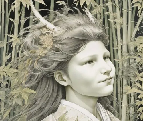 diwata,dryad,fairie,faerie,dryads,margaery,faery,maenads,belldandy,fantasy portrait,maenad,japanese art,hagio,behenna,guanyin,schierke,girl with tree,mystical portrait of a girl,peignoir,maiko,Digital Art,Ink Drawing