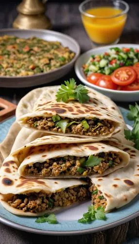 lahmacun,paratha roll,middle-eastern meal,middle eastern food,paratha,chapati,iranian cuisine,uttapam,piadina,adana kebabı,sindhi cuisine,turkish cuisine,kulcha,wrap roti,kabab koobideh,mediterranean cuisine,tortillas,lavash,pakistani cuisine,quesadilla,Photography,General,Realistic