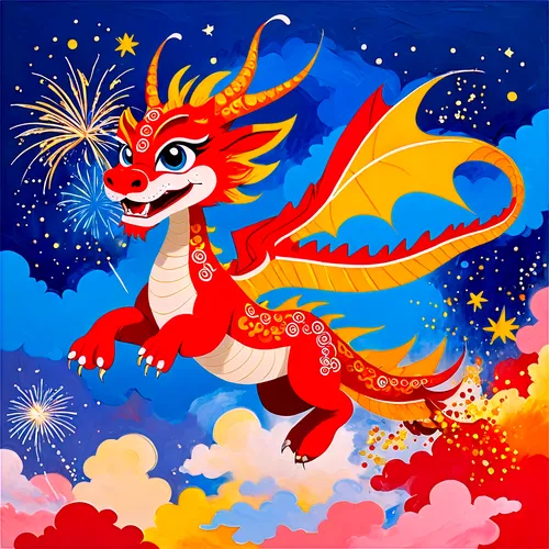 skyfire,dragon fire,dragonair,fire kite,fire breathing dragon,dragon,golden dragon,flame spirit,ragon,moondragon,qilin,dragonfire,firedrake,darragon,mushu,mid-autumn festival,firecracker,flying sparks,painted dragon,lunisolar newyear,Conceptual Art,Oil color,Oil Color 20